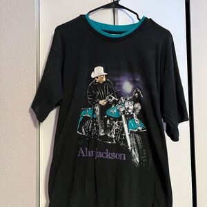 Fruit of the Loom Black Tee with Motorcycle Graphic